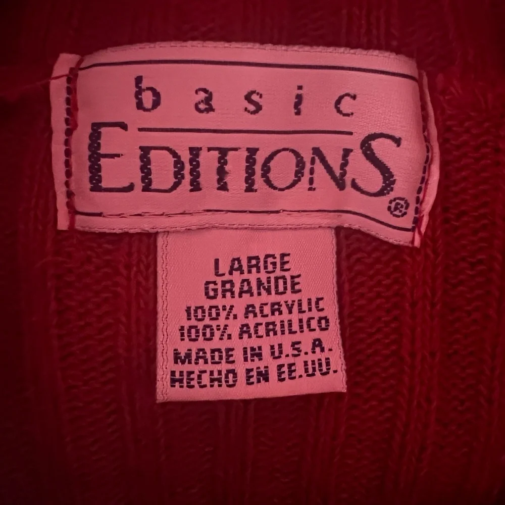 Basic Editions Red Knit Sweater - Picture 2 of 2